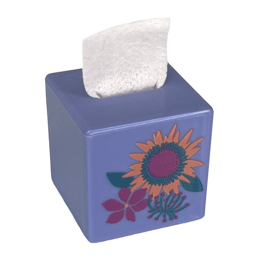 American Girl Doll Tissue Box Purple Sun Flowers Bathroom Accessory with Cloth